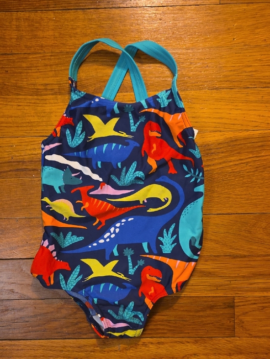 Mini Boden Other - Mini Boden Navy Dinosaur One-Piece Swimsuit with Teal Straps Size 4-5Y